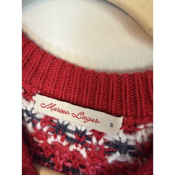 Marine Layer Fiorella Fair Isle Crewneck Sweater Merino Wool S NEW $178 - Picture 6 of 10